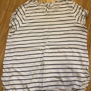 White with navy stripes top
